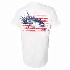 Calcutta Men's American Flag Tuna T-shirt