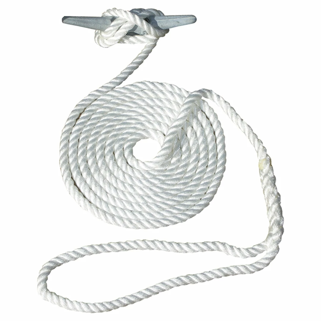 Invincible Marine Boating & Marine Dock Line - 3/8" Twisted Nylon Hand Spliced 3-strand White (Multiple Lengths) 1 Invincible Marine Boating & Marine Dock Line - 3/8" Twisted Nylon Hand Spliced 3-strand White (Multiple Lengths)